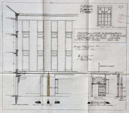 Nieuwstraat 48-50, Brussel, ingangsdeur, SAB/OW 26770 (1921)