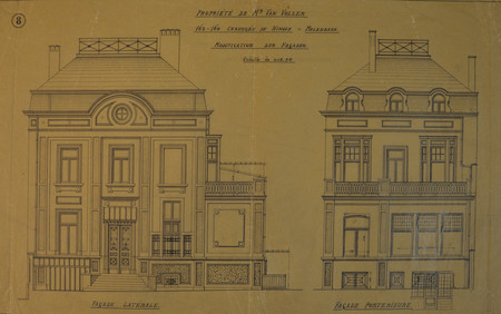 Ninoofsesteenweg 162-164, Sint-Jans-Molenbeek, opstanden (© Fondation CIVA Stichting/AAM, Brussels/ Paul Hamesse)