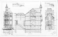 Boulevard Clovis 85-87, Bruxelles Extension Est, second projet, élévations avant et arrière et coupe longitudinale, AVB/TP 25399 (1900).