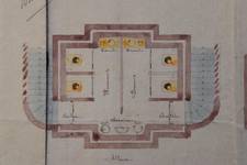 Lavatory souterrain, place Fontainas, Bruxelles, avant-projet, coupe, AVB/TP 6 (1907)